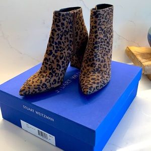 NWT Stuart Weizmann “camel cheetah” ankle booties. Comes with original box